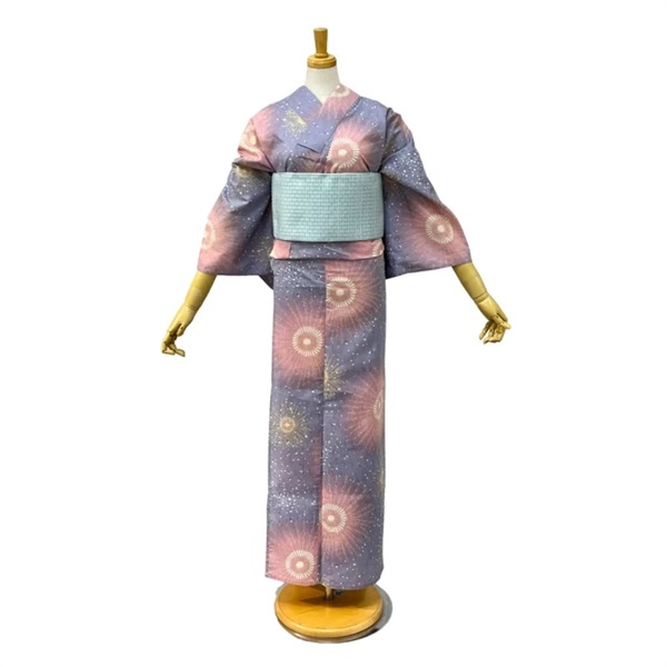 K-06 花火 グレー【浴衣単品】