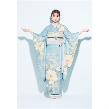 振袖レンタルセット 芸艸堂芍薬(水色)