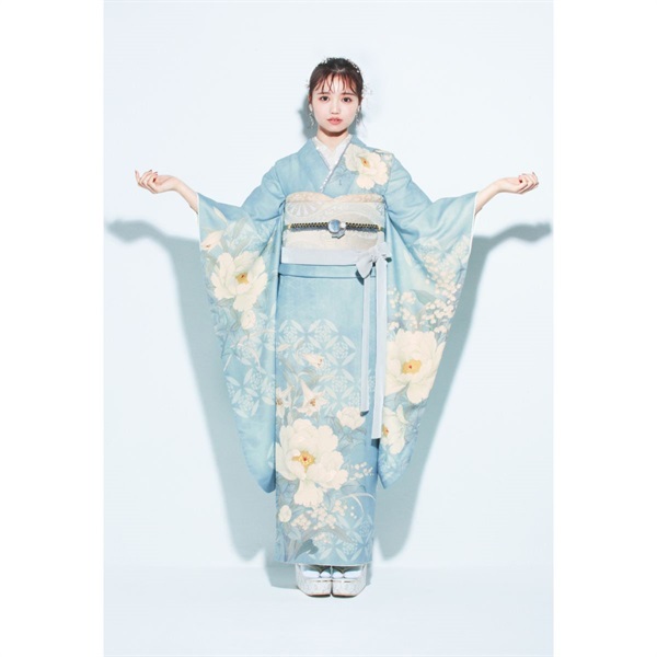 振袖レンタルセット 芸艸堂芍薬(水色)