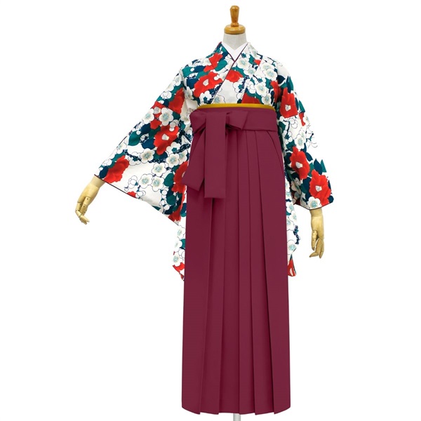きもの単品 M0006 梅椿 ベージュ