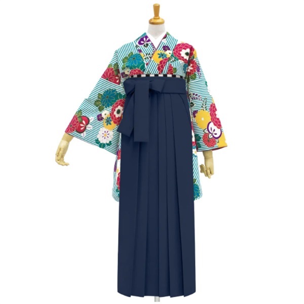 【Web限定】M0021 縞に万寿菊 ターコイズレンタルセット