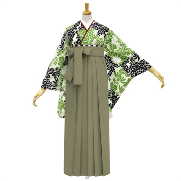 【Web限定】きもの単品 M0027 市松菊 萌黄
