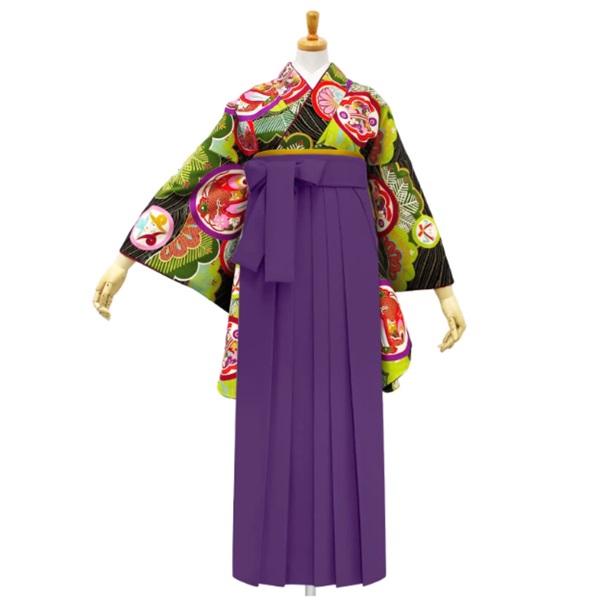 【Web限定】きもの単品 M0043 松丸紋 黒