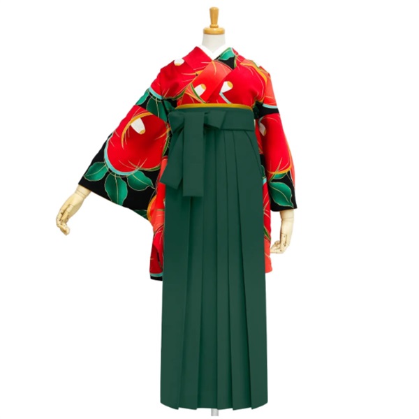 【Web限定】きもの単品 M0050 大輪椿 黒