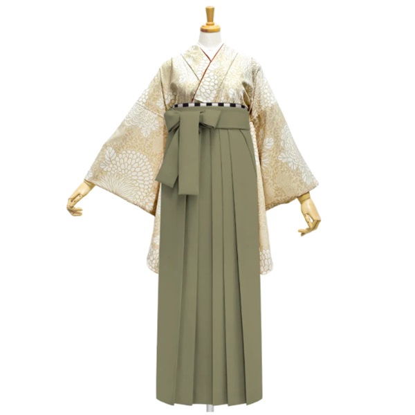 きもの単品 M0056 糸目菊 キャメル