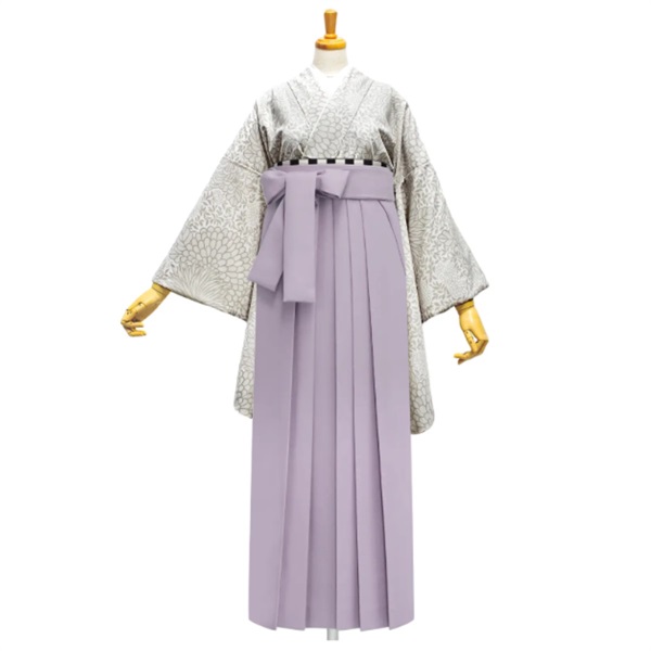 きもの単品 M0057 糸目菊 グレー