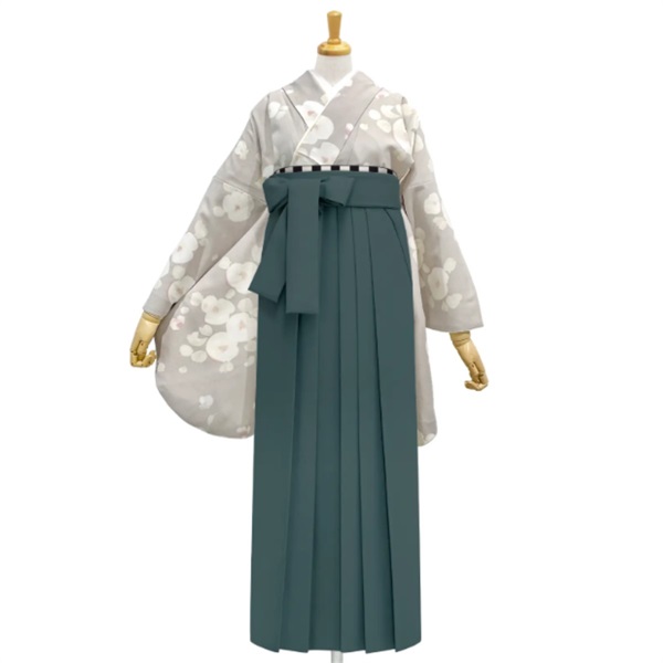 きもの単品 M0076 水彩椿 グレージュ