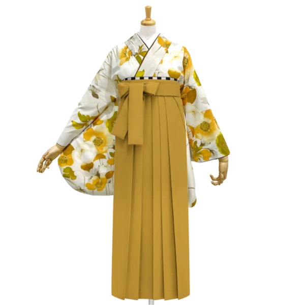 きもの単品 M0078 アネモネ カラシ