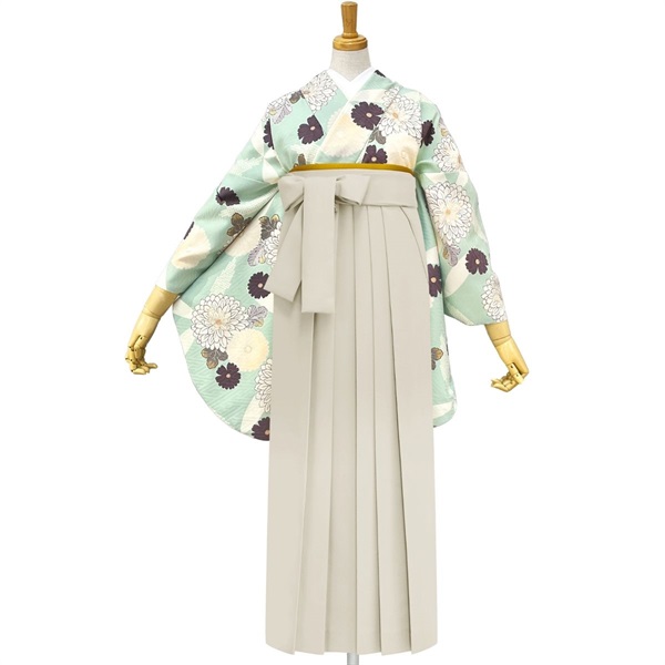 きもの単品 M0087 七宝に万寿菊 ミント