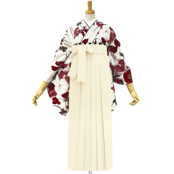 きもの単品 M0096 アネモネ ボルドー