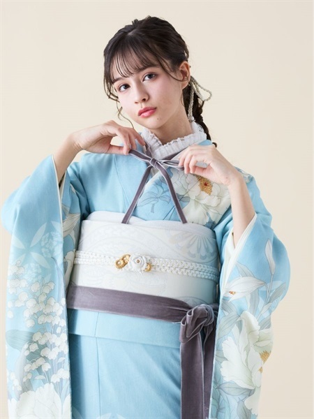 10％OFF【ICHIセレクト】振袖レンタルコーデセット 芸艸堂芍薬(水色