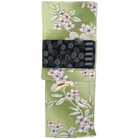 花みずき 浴衣+半巾帯(クロ)